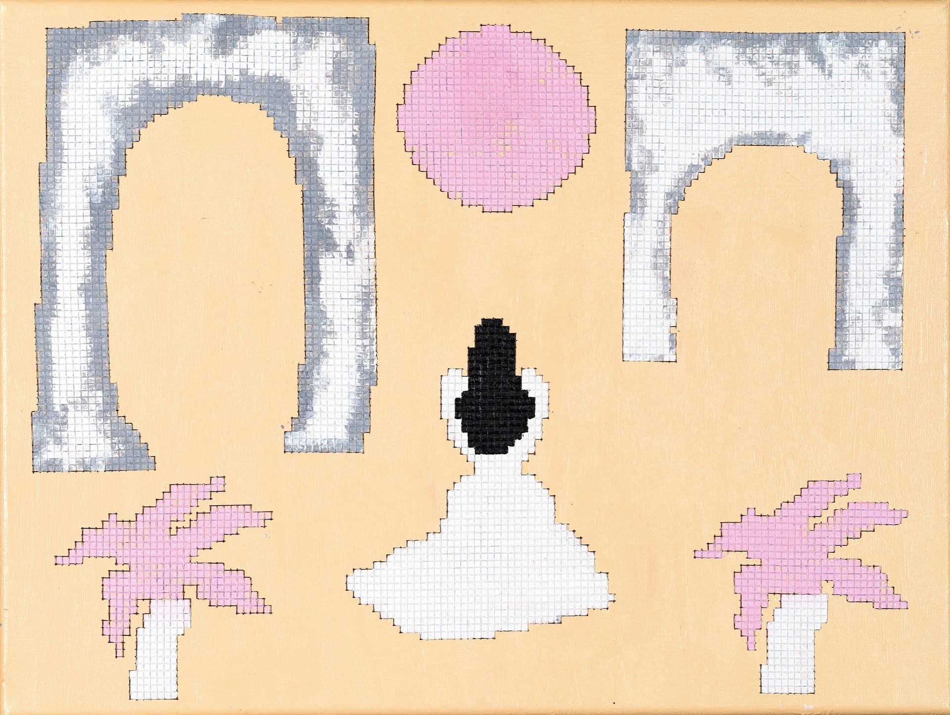 Woman Praying in Ruins